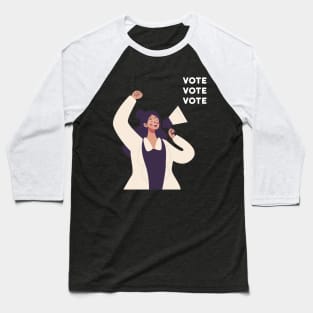 Vote Girl Baseball T-Shirt